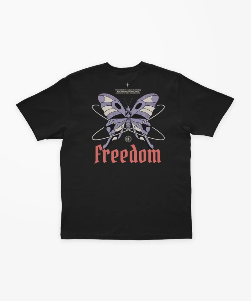 Back view of the Freedom printed T-shirt