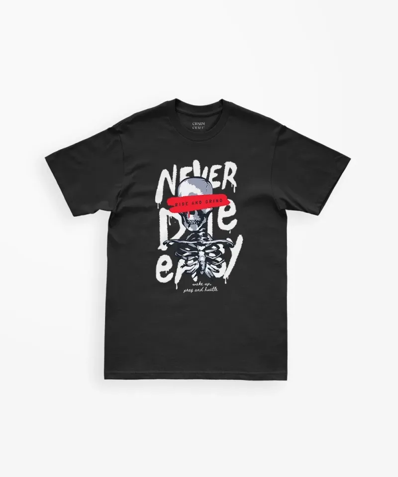 Never Die Easy T-Shirt – Unisex Graphic Tee | South Africa Never Die Easy graphic T-shirt from Charm Craft's branded apparel collection