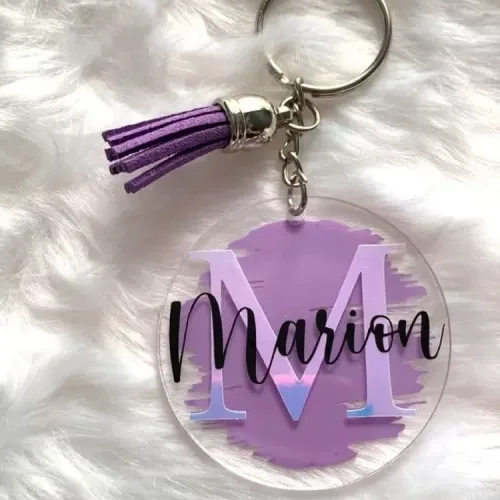 Customizable Acrylic Keychain with Tassel