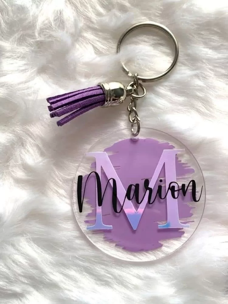 Customizable Acrylic Keychain with Tassel