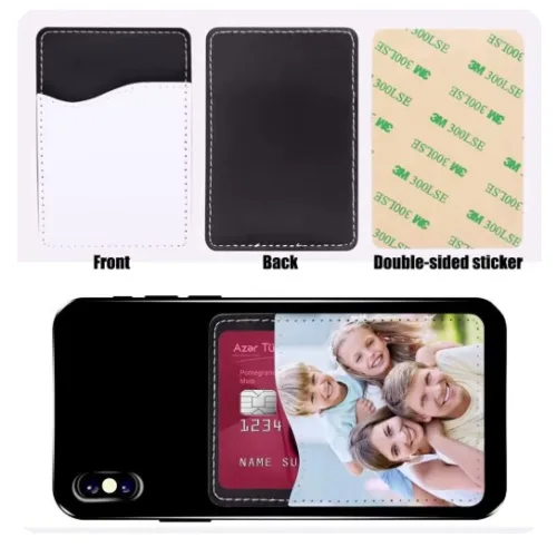 Customizable Sublimated Faux Leather Phone Card Holders