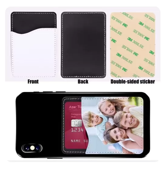 Customizable Sublimated Faux Leather Phone Card Holders