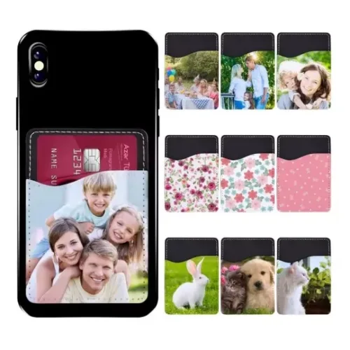 Customizable Sublimated Faux Leather Phone Card Holders