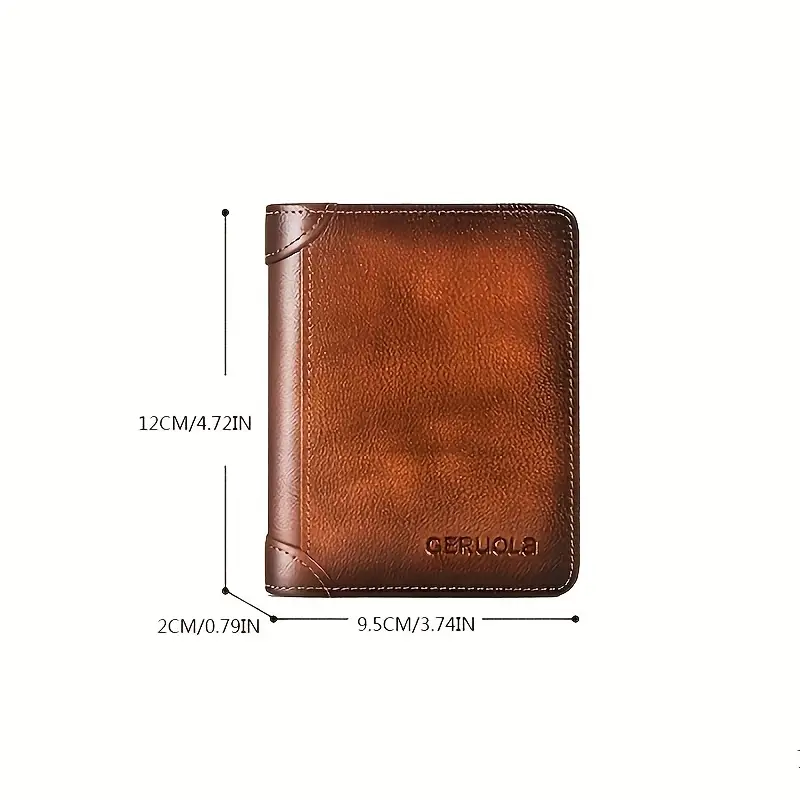 Double-Fold Cowhide Leather Wallet