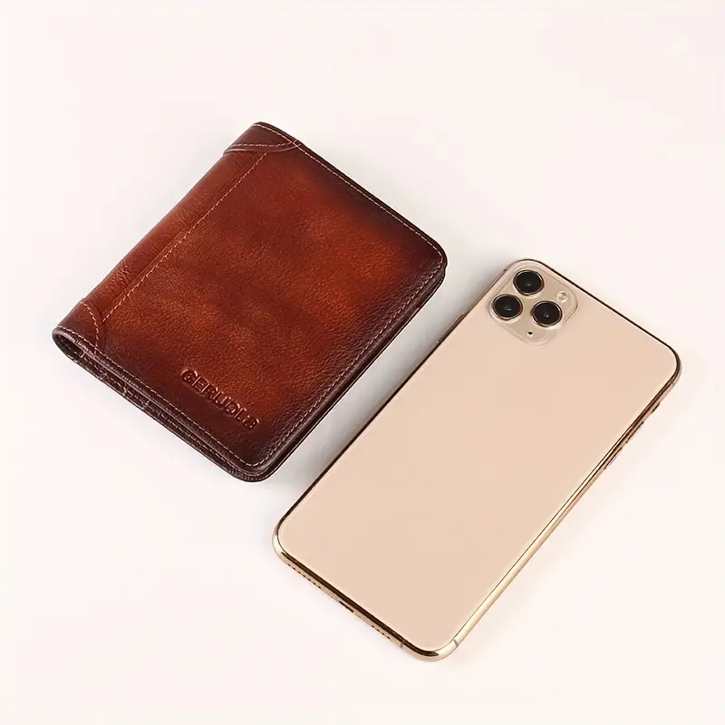 Double-Fold Cowhide Leather Wallet