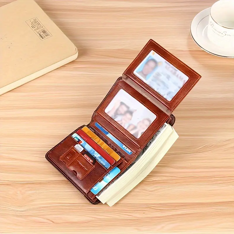 Double-Fold Cowhide Leather Wallet