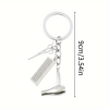 Hair Stylist Charm Keychain – Zinc Alloy Keyring with Miniature Scissors, Comb, and Blow Dryer