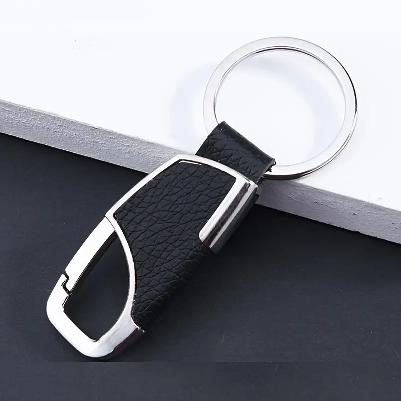 Creative PU Leather Keyring PU Leather Metal Key ring2