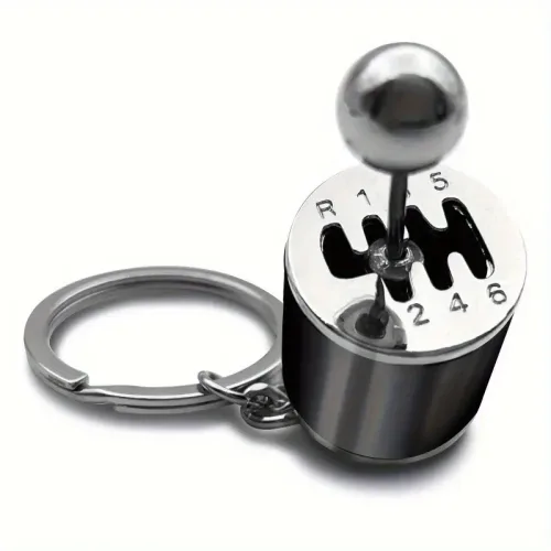 Sleek Black Metal Gearbox Keychain