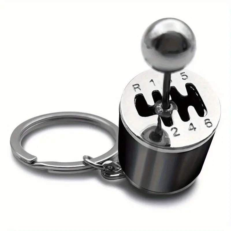 Sleek Black Metal Gearbox Keychain