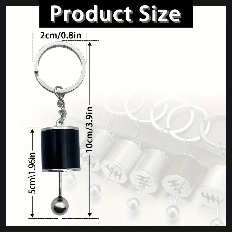 Sleek Black Metal Gearbox Keychain