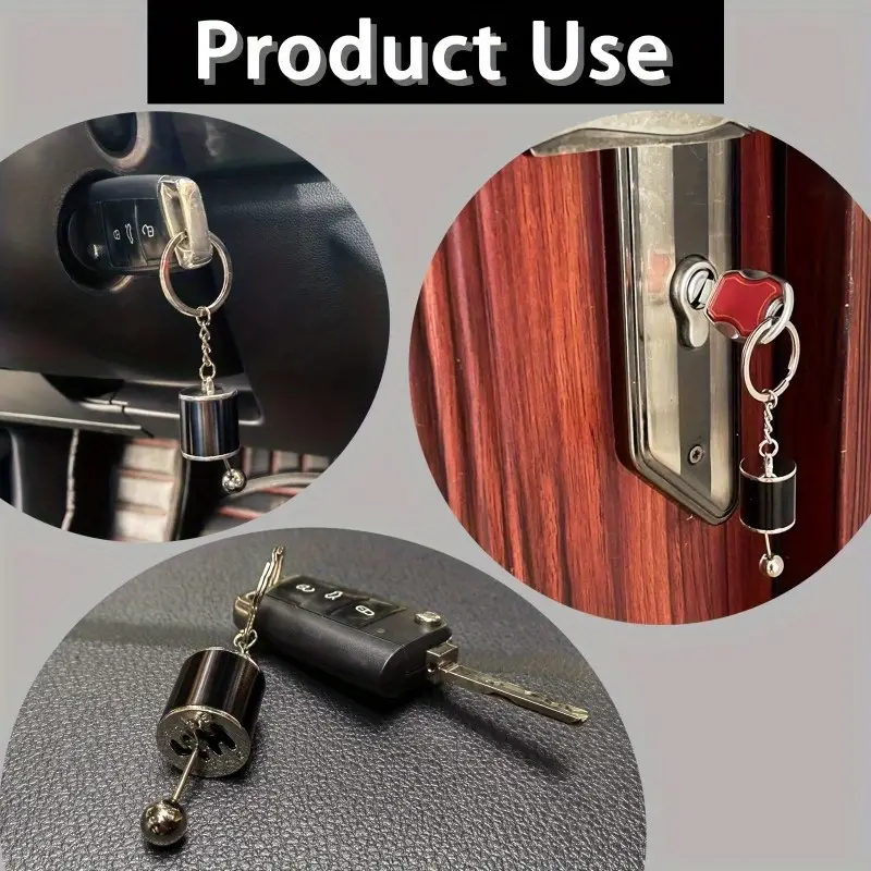 Sleek Black Metal Gearbox Keychain