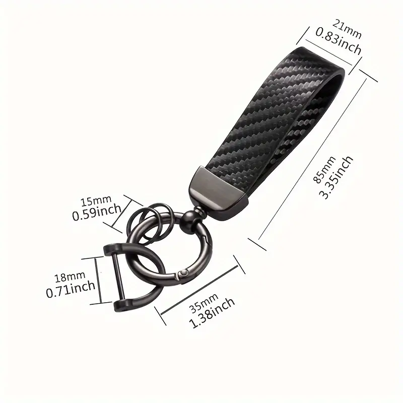 premium carbon fiber PU leather keychain