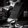 Luxury Carbon Fiber Leather Keychain with Mesh Hand Rope and Car Remote Pendant – Stylish and Durable Accessory premium carbon fiber PU leather keychain
