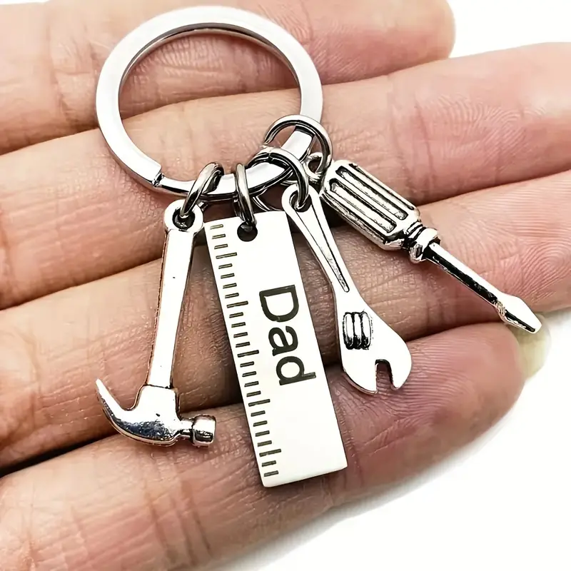 stainless steel miniature tool set keychain