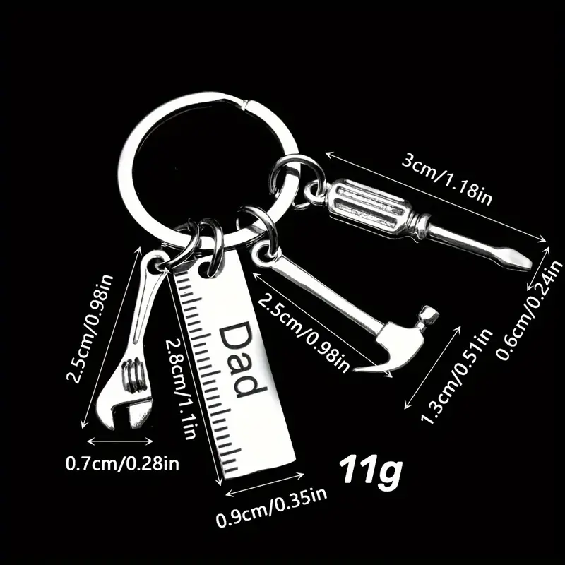 stainless steel miniature tool set keychain