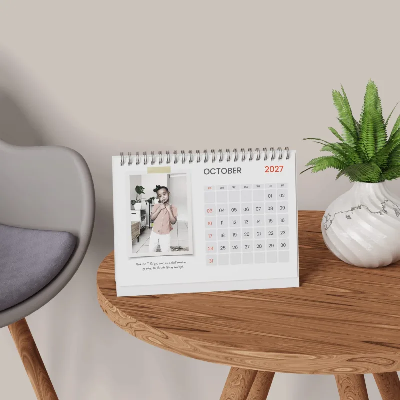 Customizable A5 Wire-O Bound Desk Calendar