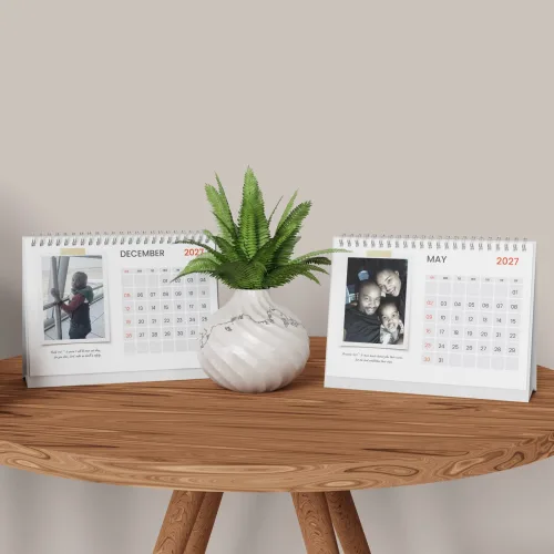 Customizable A5 Wire-O Bound Desk Calendar